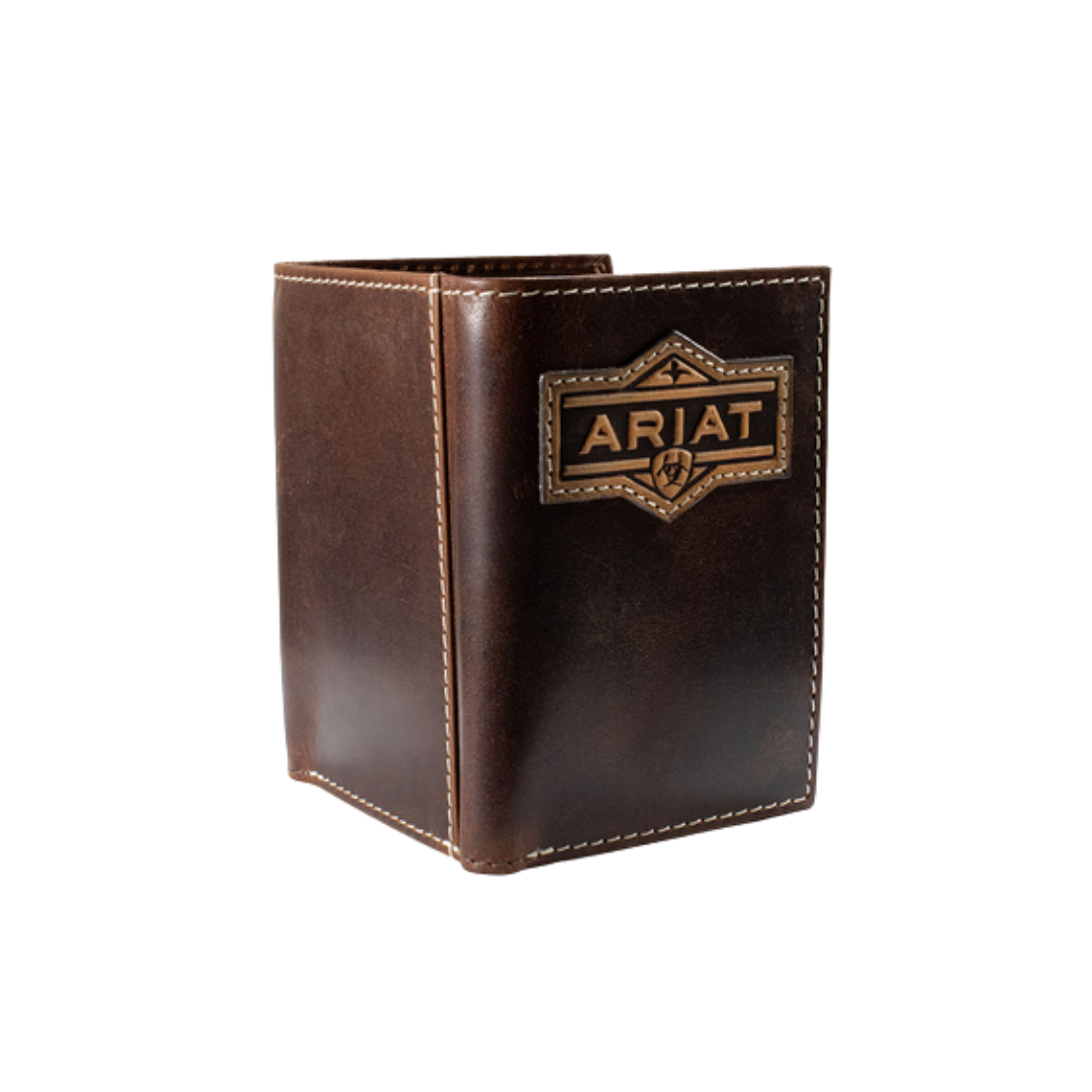 Ariat Men's Trifold Brown Wallet
