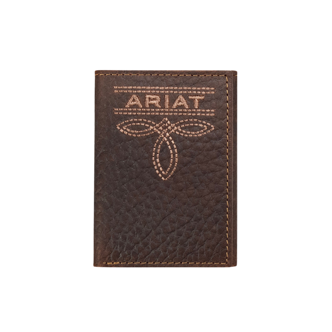 Ariat Men's Trifold Brown Wallet