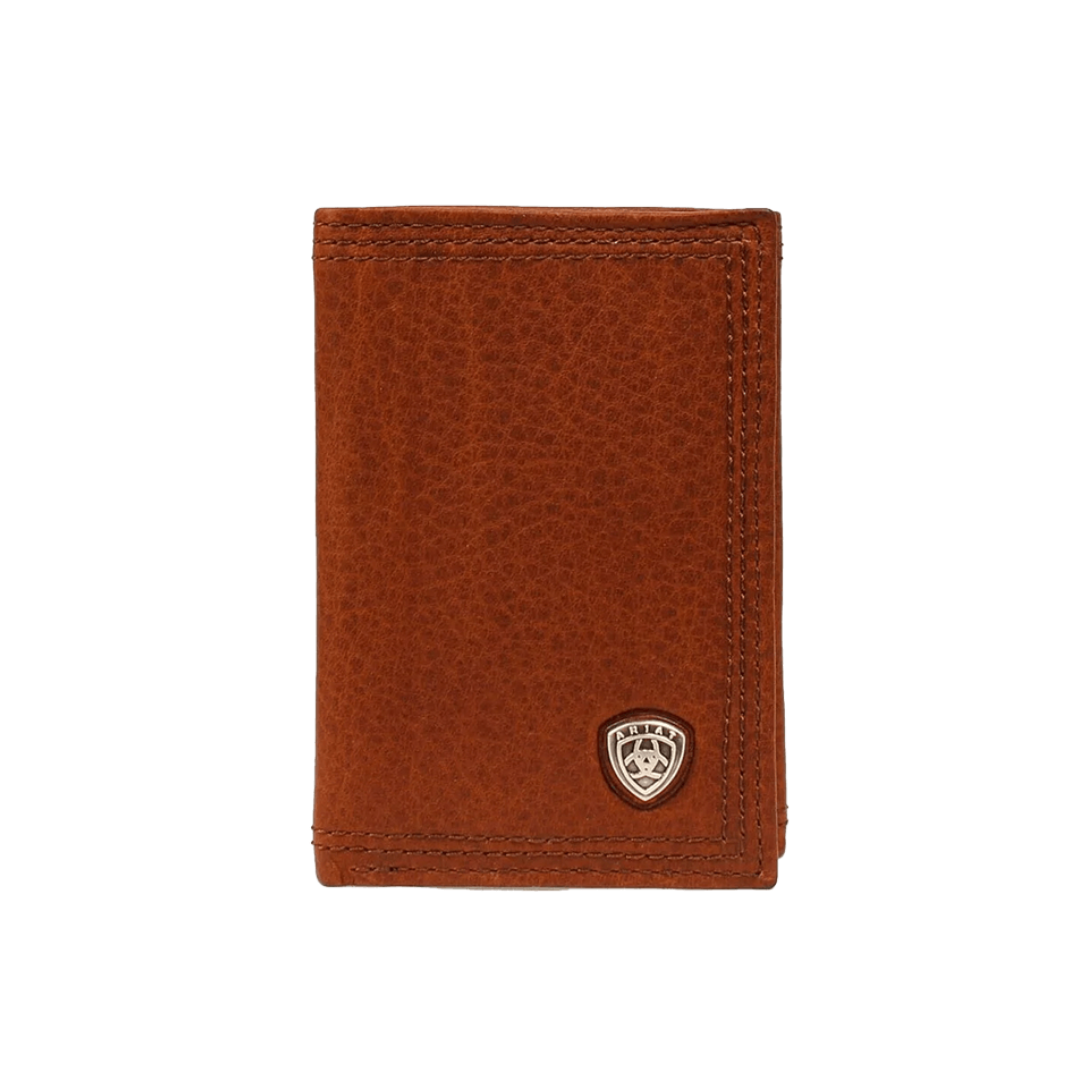 Ariat Men's Trifold Solid Sunset Light Brown Wallet