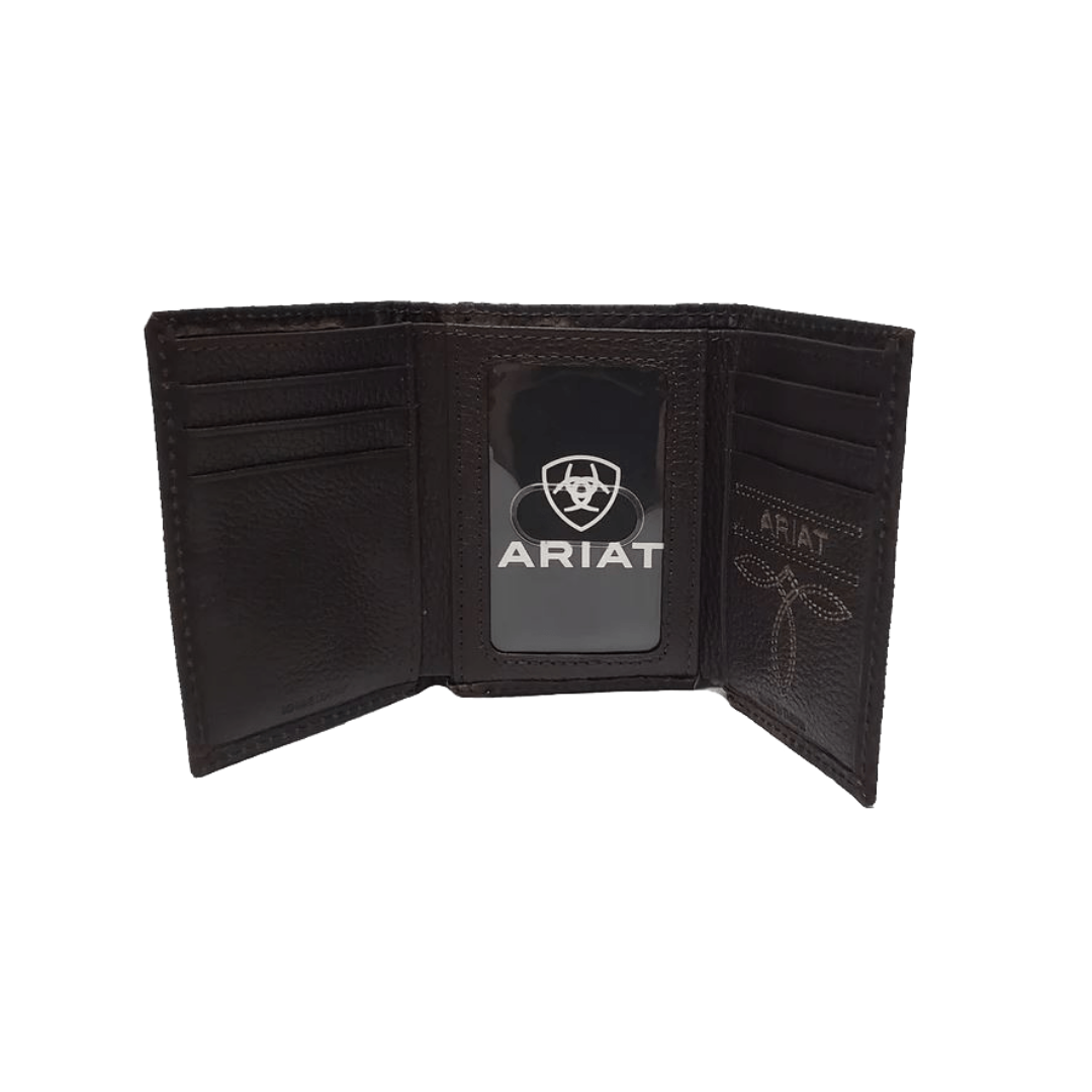 Ariat Men's Mexico Trifold Brown Wallet