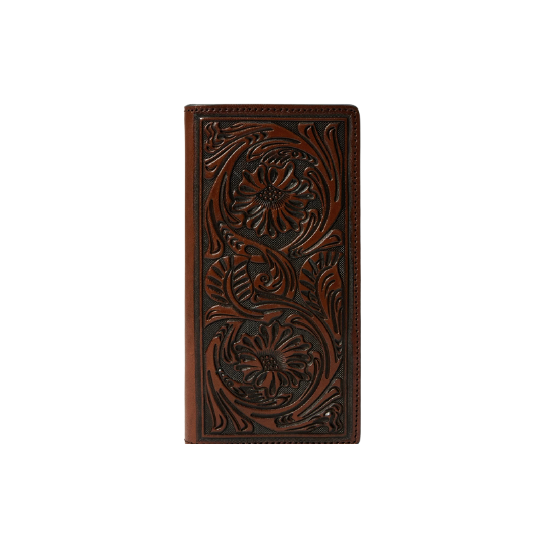 Stetson Men's Tooled Brown Checkbook