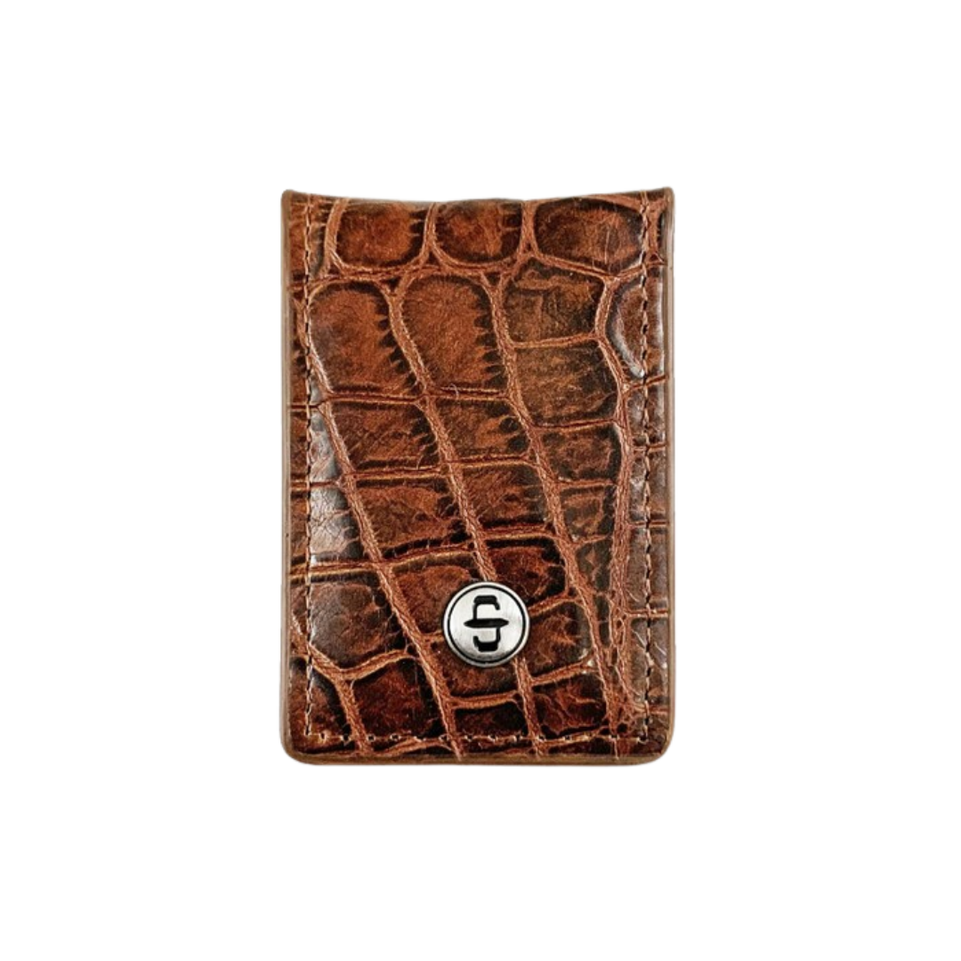 Stetson Men's Croc Cognac Money Clip
