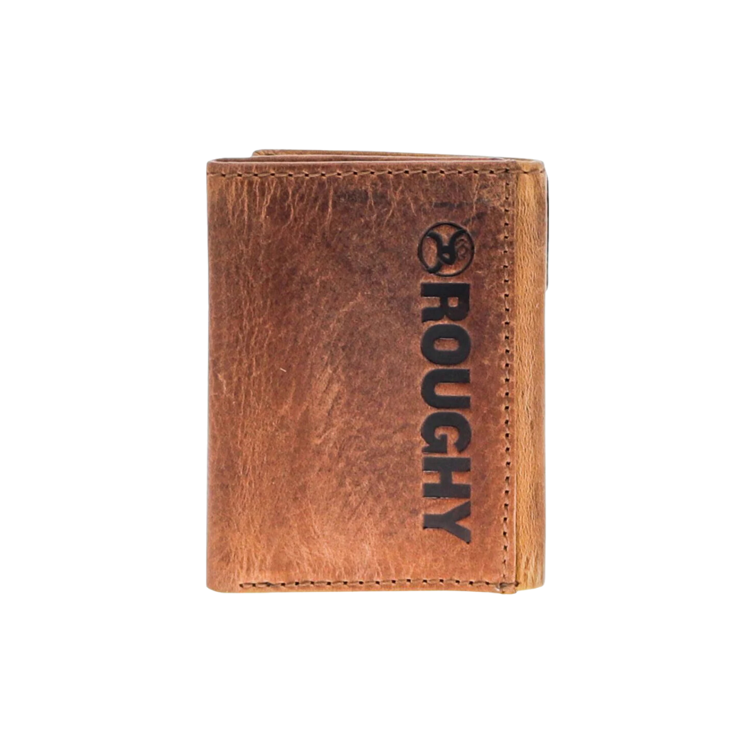Hooey Men's Canyon Leather Trifold Distressed Tan Brown Wallet