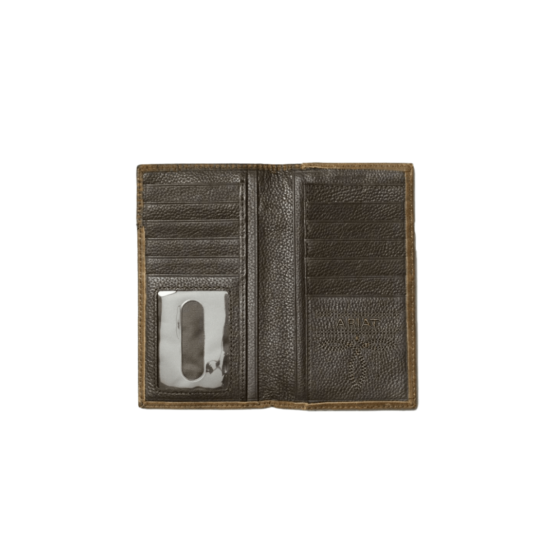 Ariat Men's Distressed Leather Rodeo Brown Wallet