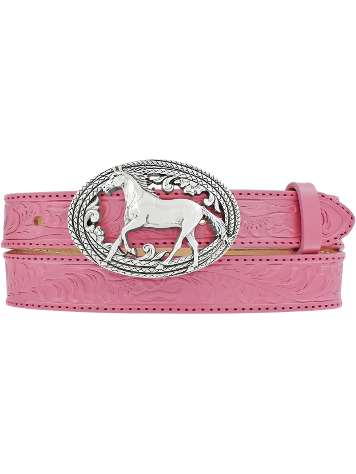 Justin Youth Girl's Lil Beauty Leather Pink Belt