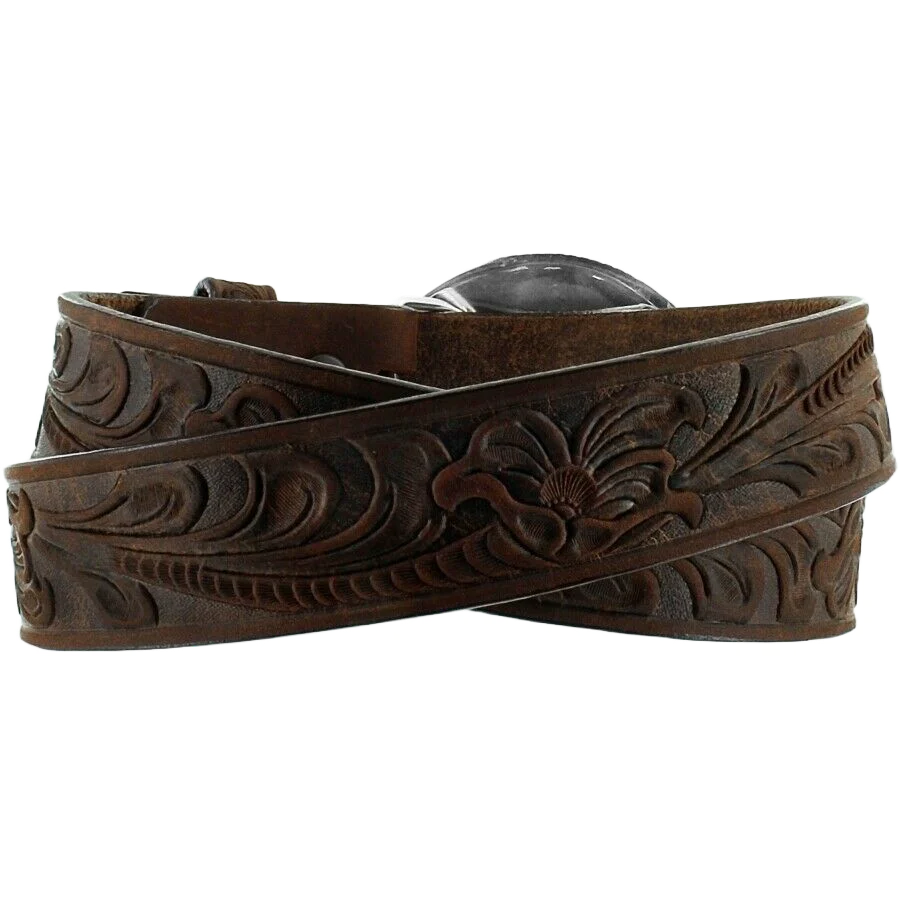 Justin Youth Boy's Champion Tooled Brown Belt