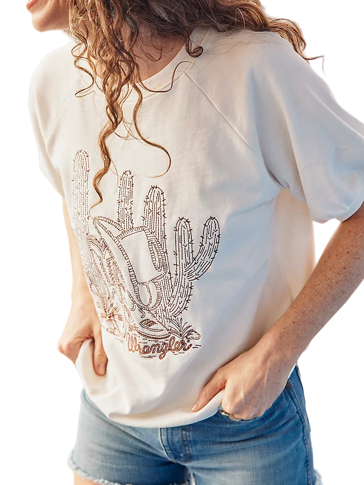 Wrangler Women's Western Puff Sleeve Pullover Shirt