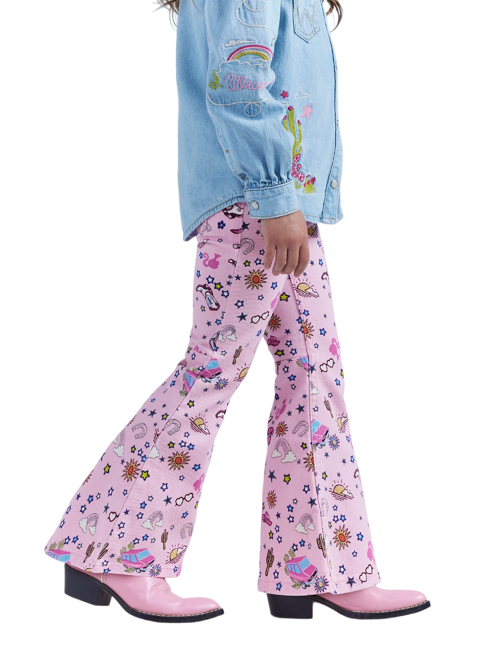 Wrangler Youth Girl's Barbie Trumpet Flare In Pinnacle Pink Jeans