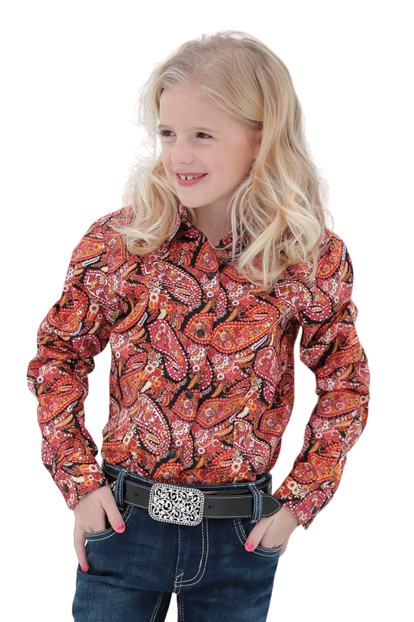 Cruel Youth Girl's Paisley Print Western Multicolor Shirt