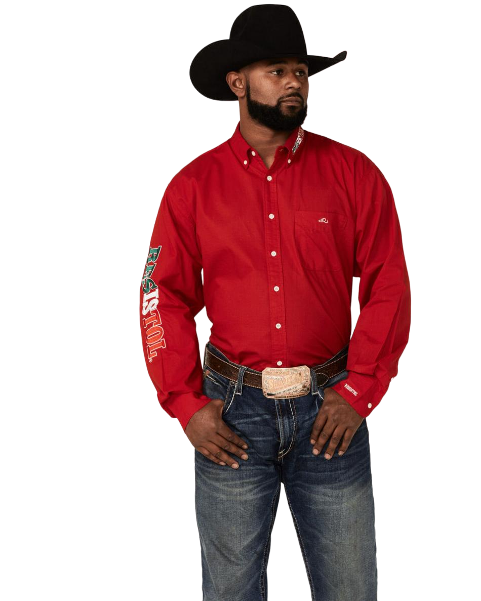 Shirt Red Cap Blue Jeans Hawkeye Mens Full Button Work Shirt Red