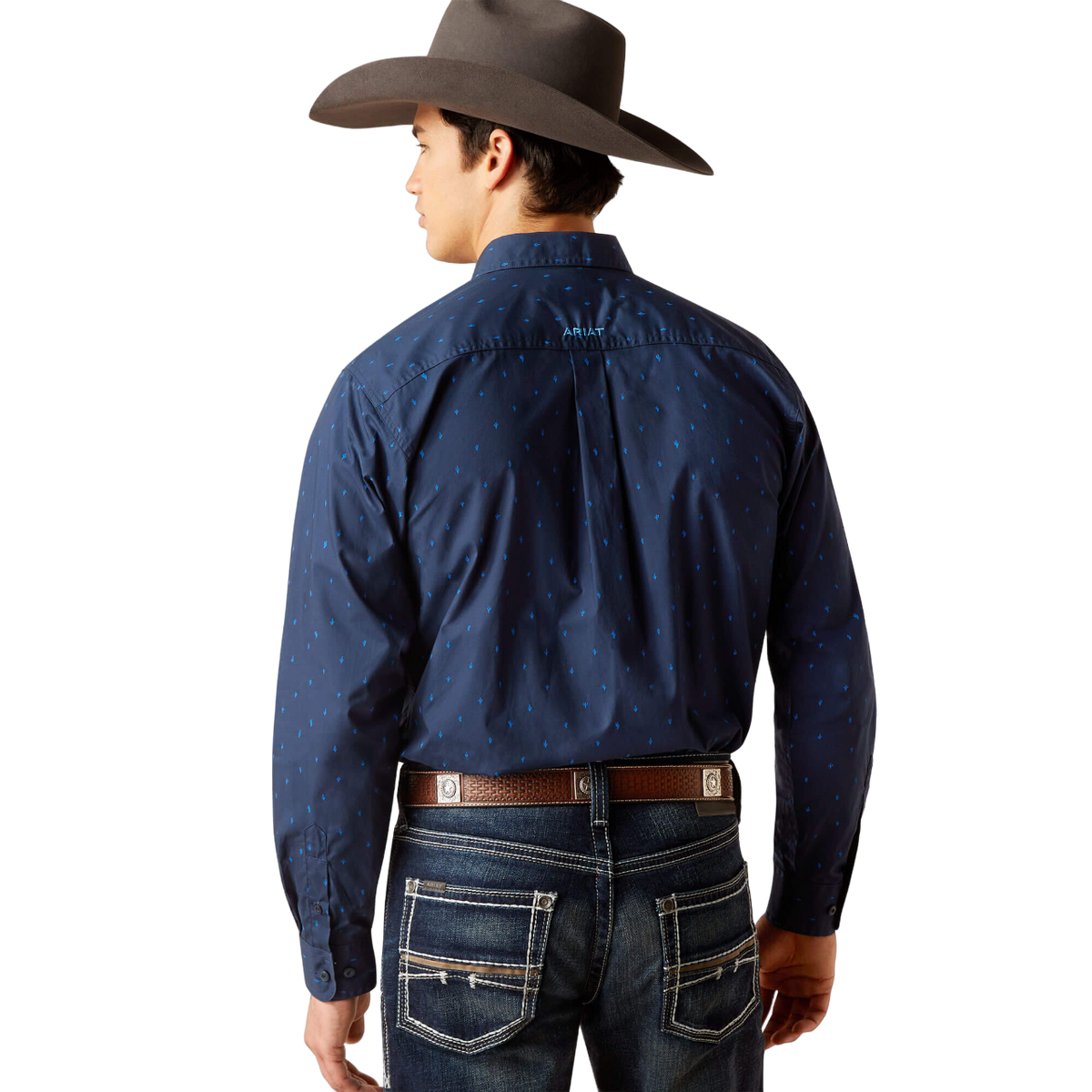 Ariat Men's Pollerd Fitted Blue Shirt