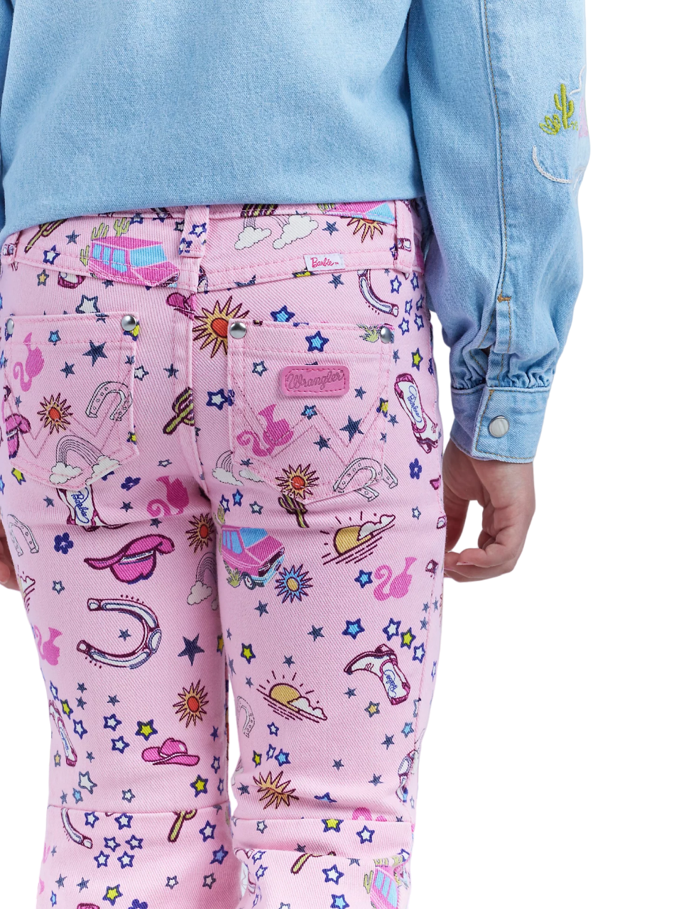 Wrangler Youth Girl's Barbie Trumpet Flare In Pinnacle Pink Jeans