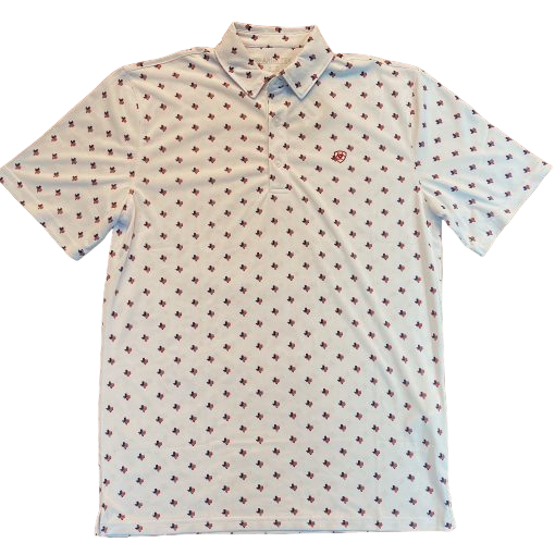 Ariat Men’s Texas White All Over Print Polo Shirt