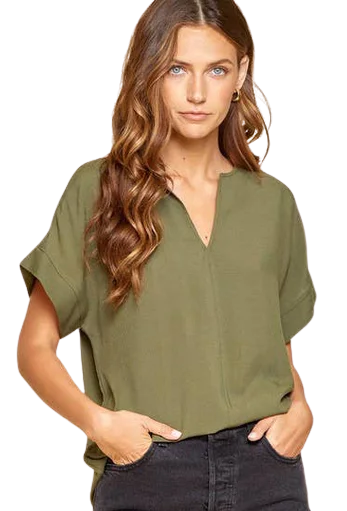 Andree Short Sleeve Solid Blouse