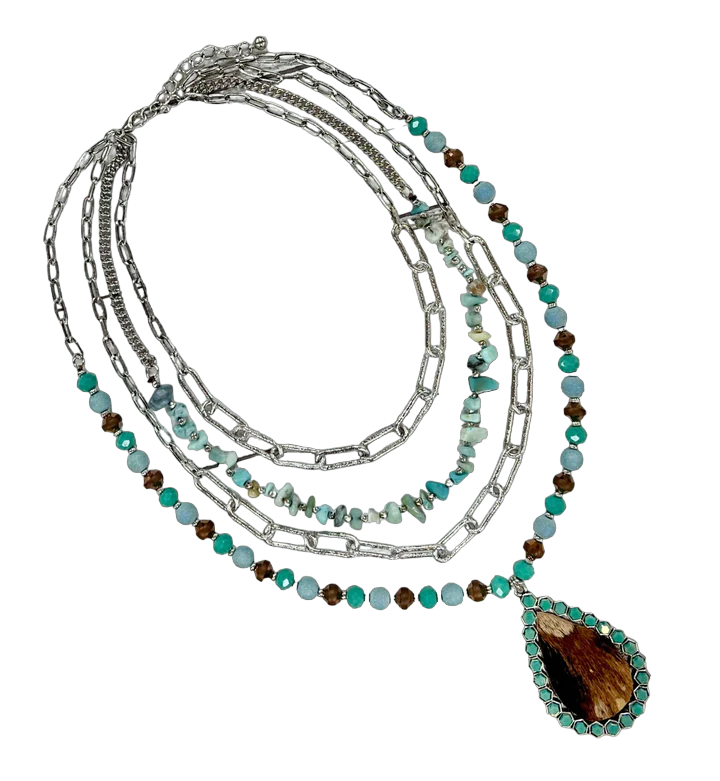 Southern Grace Women's Turquoise Moment Stand Silver Necklace