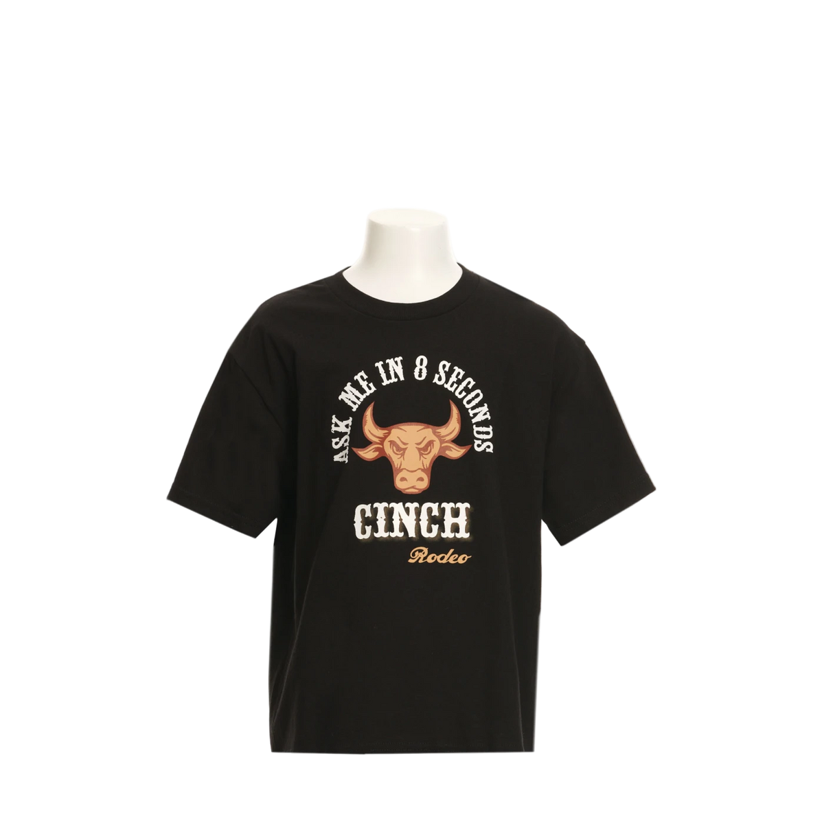 Cinch Toddler Boy's Ask Me In 8 Seconds Black Tee Shirt