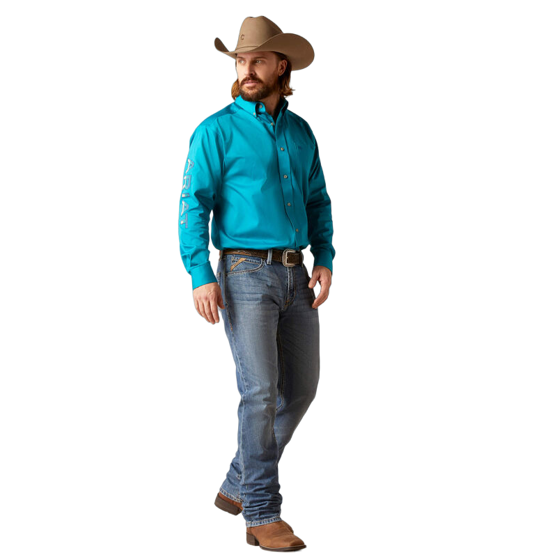 Ariat Men's Team Logo Twill Classic Blue Shirt