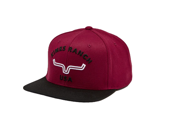 Kimes Ranch Men's Dark Red Arched Trucker Cap
