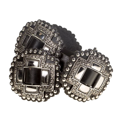 Gem Dandy Women's Black Cross Concho Belt