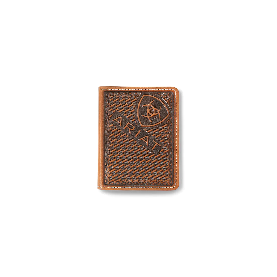 Ariat Bifold Flip Wallet Sunburst Basketweave Brown