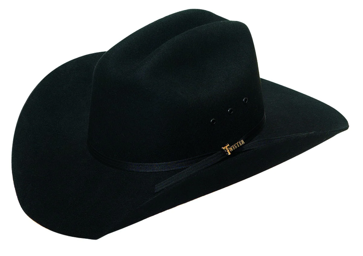 Twister Hats By M&F Boy's Black Felt Cowboy Hat Wool Sulphur Springs Youth XL factory