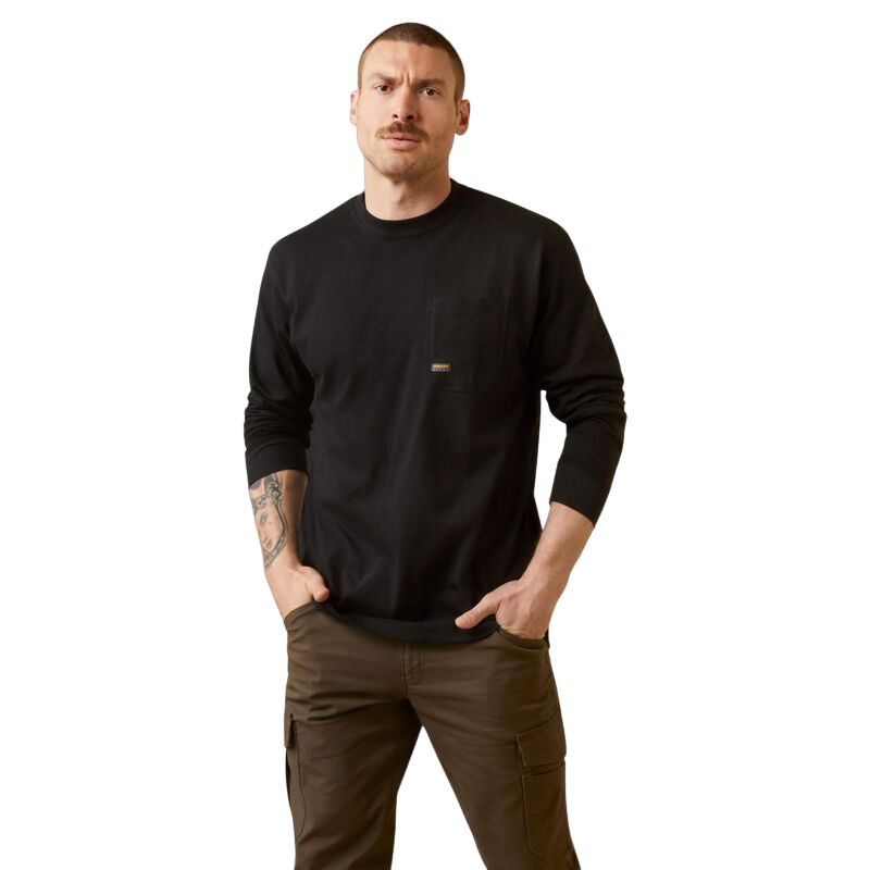 Ariat Clothing Men's Rebar Cotton Strong Black Shirt