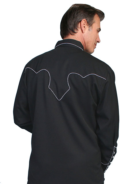 Scully Leather Men's Black Piping Shirt