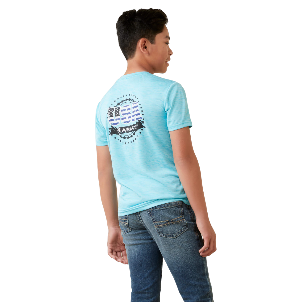 Ariat Youth Boys Charger Blue Shirt