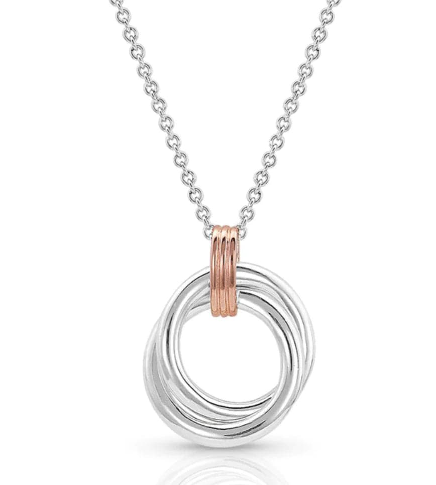 Montana Silversmiths Womens Two Tone Double Ring 19 Necklace