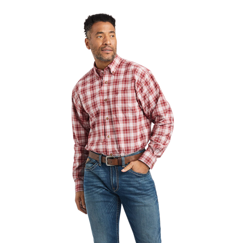 Ariat Mens Pro Series Keegan Strech Red Shirt