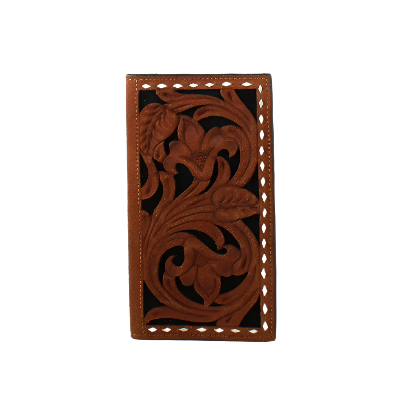 3D Men's Floral Rodeo Brown Wallet