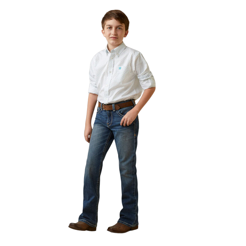 Ariat Youth Boy's Kaine Classic Fit White Shirt