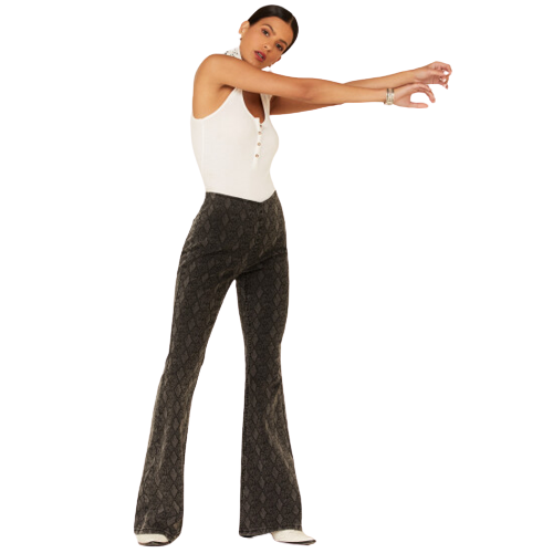 Rock & Roll Denim Women´s Snake Print Flare Jeans