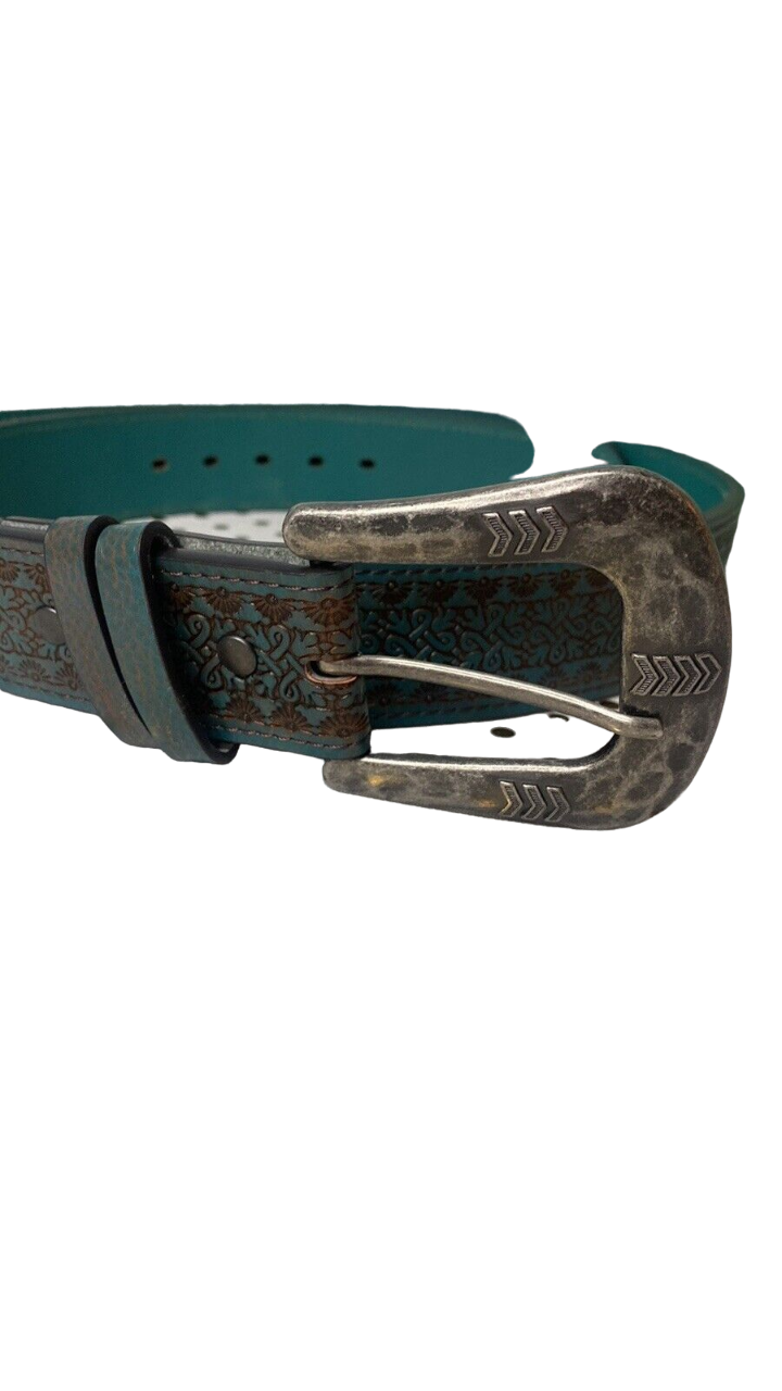 Catchfly Women's Western Leather Tooled Multicolor Belt