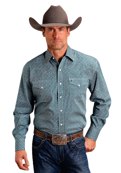 Stetson Apparel Men's Hex Key Print Shirt