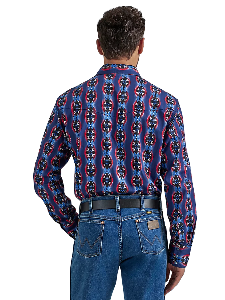 Wrangler Men's Western Snap Printed Shirt