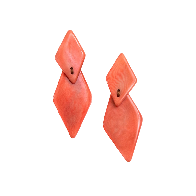 Tagua Women's Poppy Coral Trudy Earrings