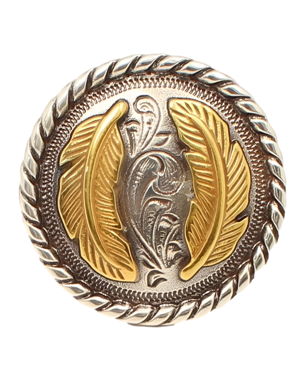 M&F Unisex Feather Antique Gold Scarf Slide