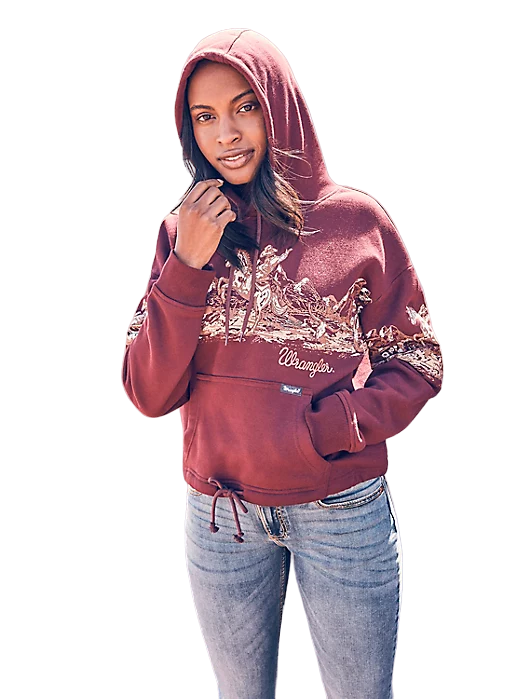 Wrangler Women's Retro Cowboy Panorama Graphic Hoodie