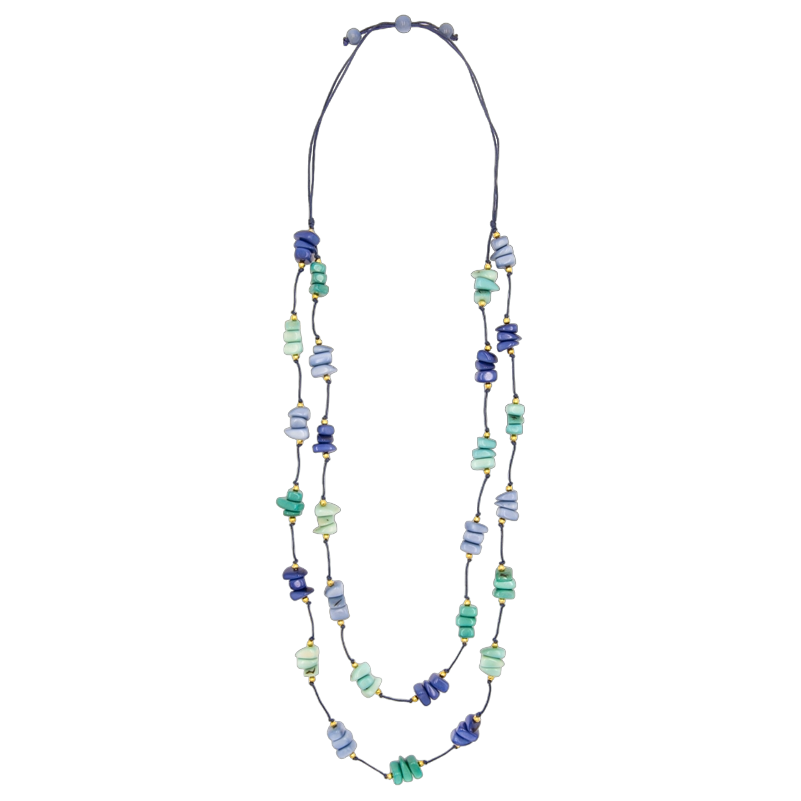 Tagua Women's Blue Christine Necklace
