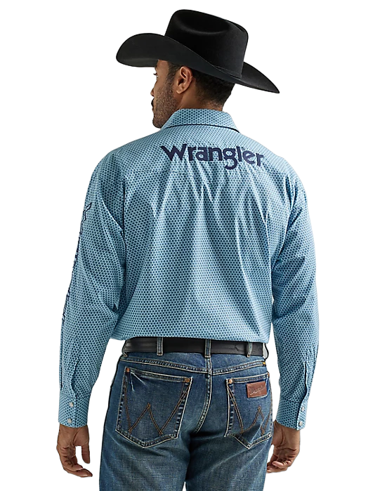 Wrangler Men's Logo Blue Shirt