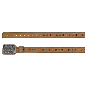 Justin Women's Embroidered Cactus Brown Belt