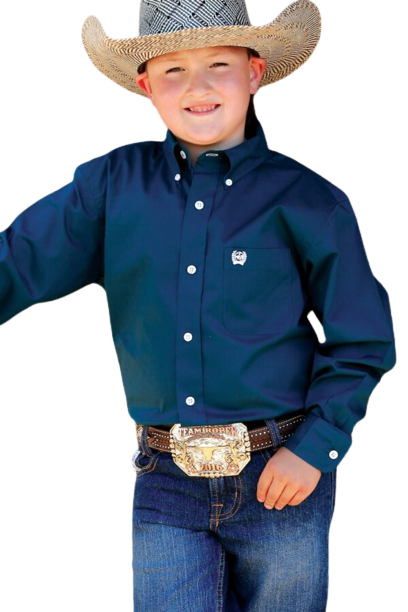 Cinch Youth Boy's Classic Solid Teal Blue Shirt