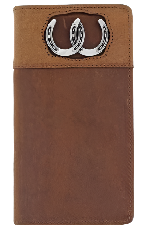 Brighton Men's Double Luck Checkbook Brown Wallet