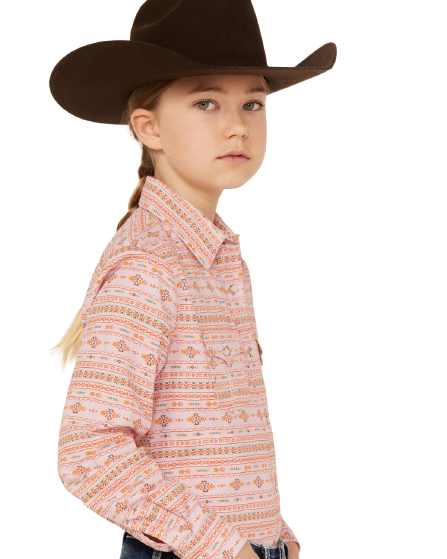 Panhandle Youth Girl's Southwestern Print Multicolor Shirt