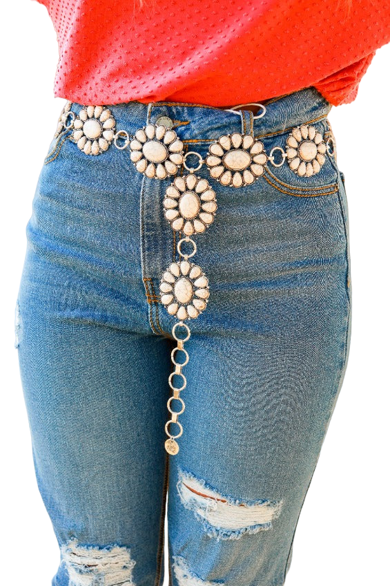 Southern Grace Women's Floral Concho Belt