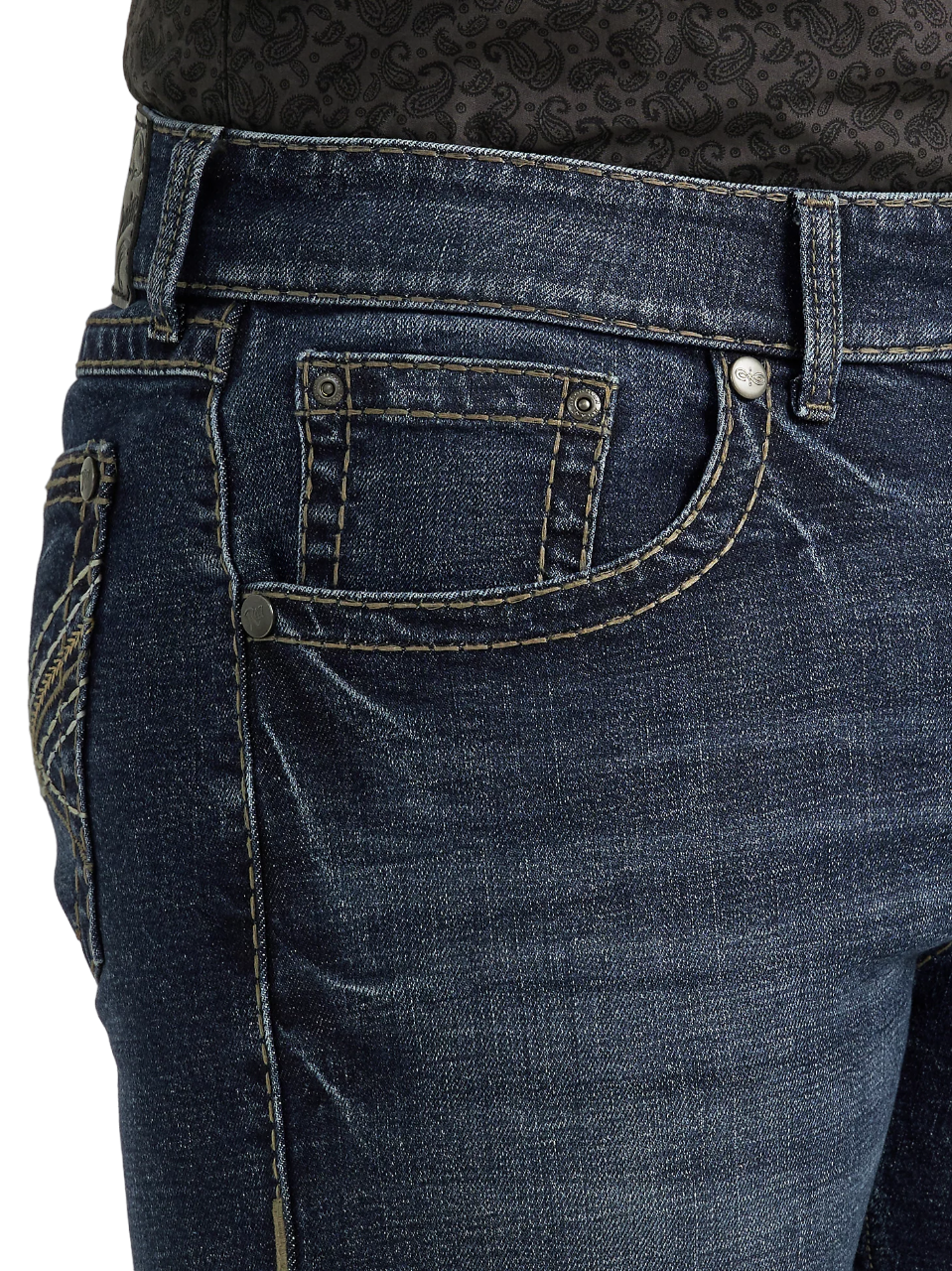 Wrangler Men's Rock 47 Slim Fit Straight Leg In Cowboy Kiss 2 Jeans