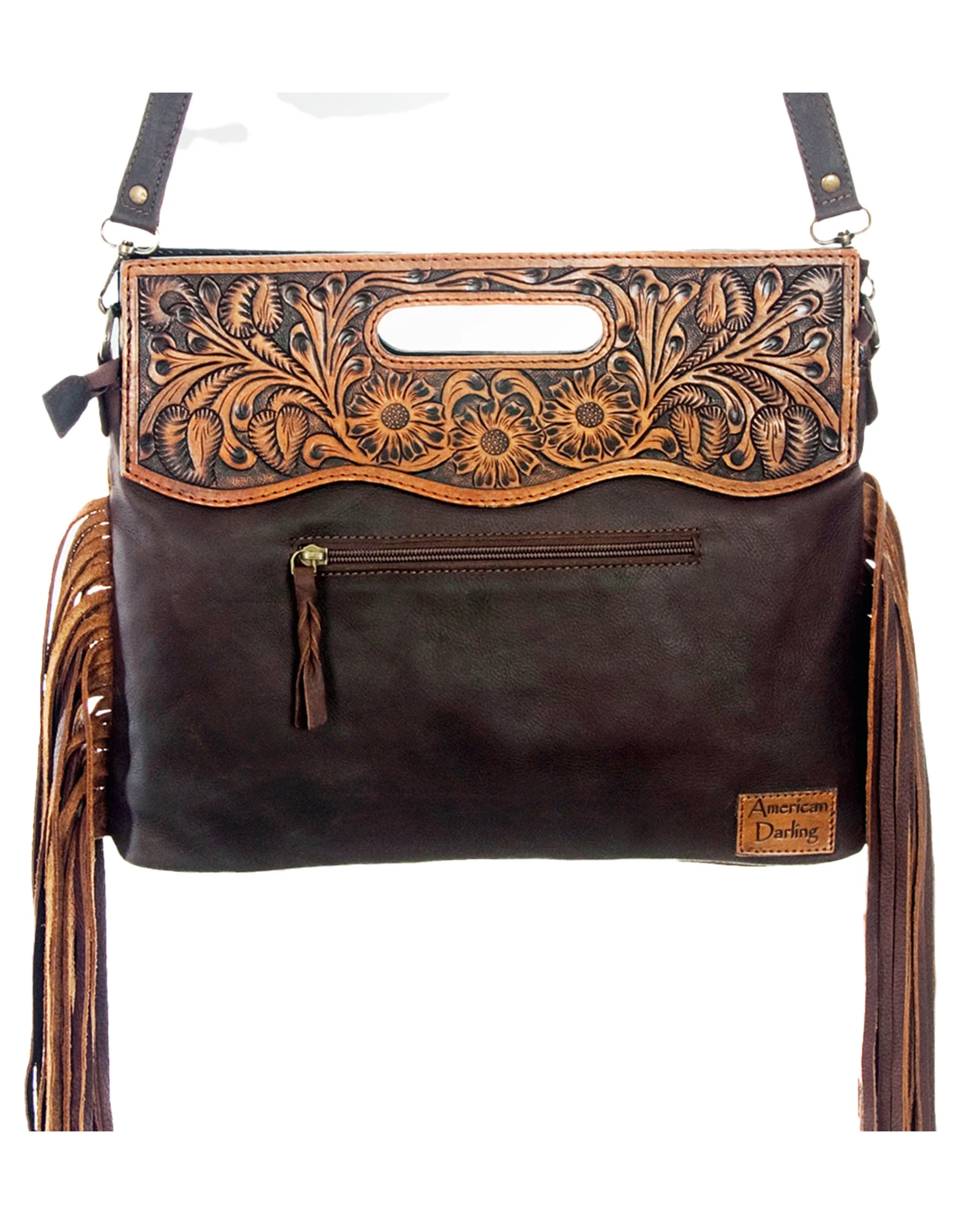 American Darling Womens Cowhide Croosbody Strap Bag