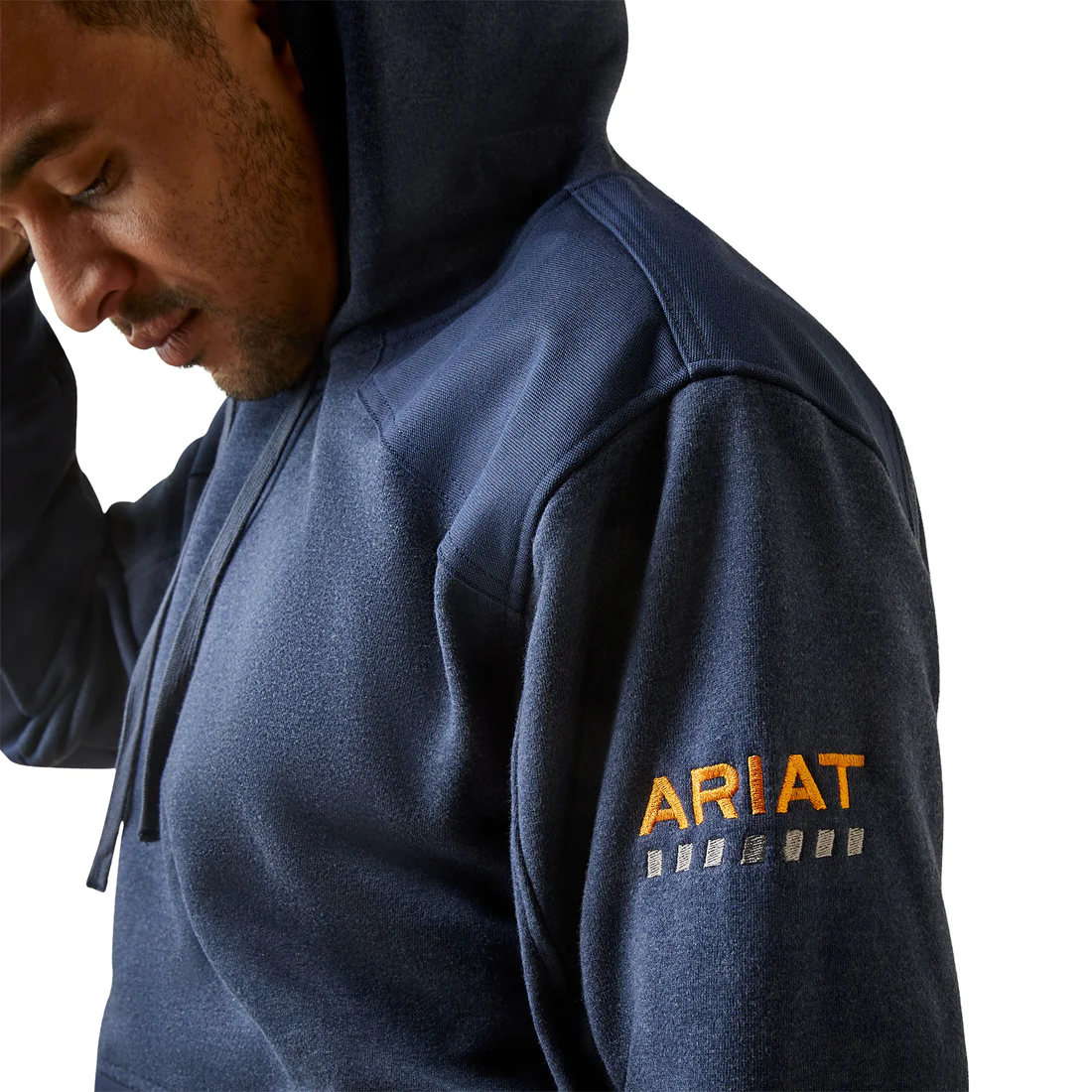 Ariat Men's Rebar Workman DuraCanvas Navy Heather Hoodie