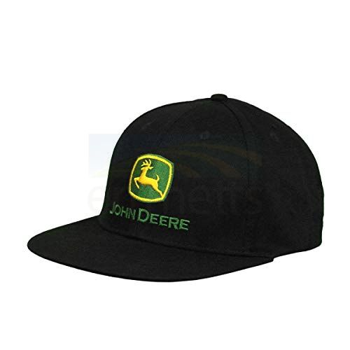 John Deere Black Flat Bill Twill Hat The Boot Jack